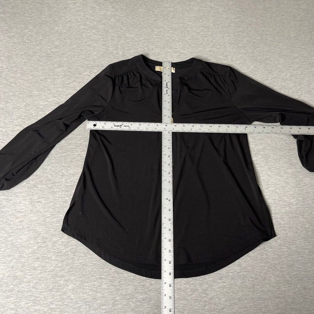 Michael Kors Women’s V-Neck Gold Hardware Half Zip Blouse Top - Picture 6 of 9